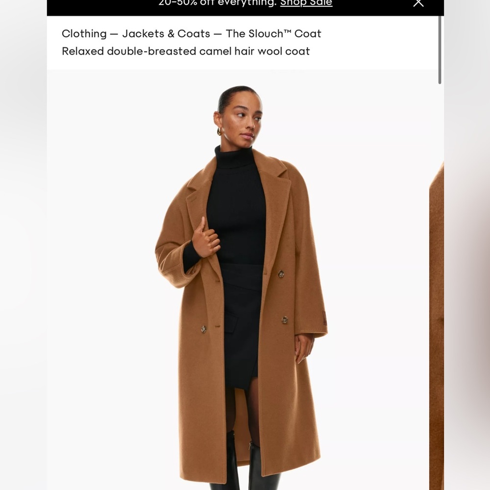 Aritzia Slouch Coat - Deep Camel